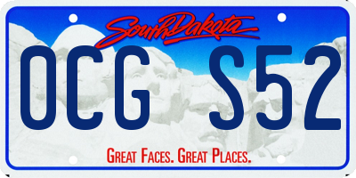 SD license plate 0CGS52