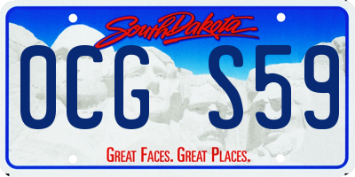 SD license plate 0CGS59
