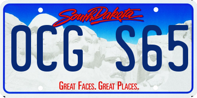 SD license plate 0CGS65