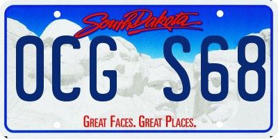 SD license plate 0CGS68