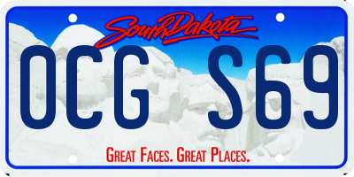 SD license plate 0CGS69