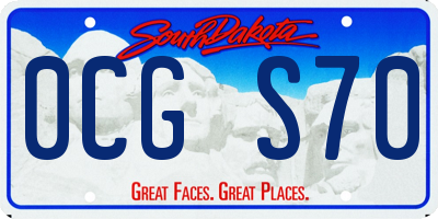 SD license plate 0CGS70