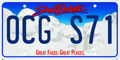 SD license plate 0CGS71