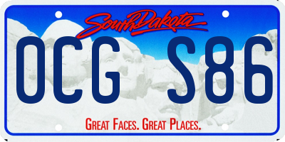 SD license plate 0CGS86