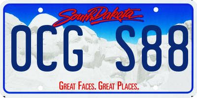 SD license plate 0CGS88