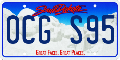 SD license plate 0CGS95