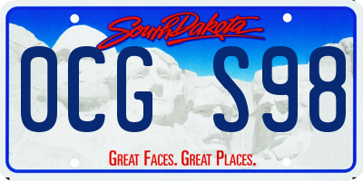 SD license plate 0CGS98