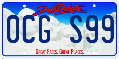 SD license plate 0CGS99
