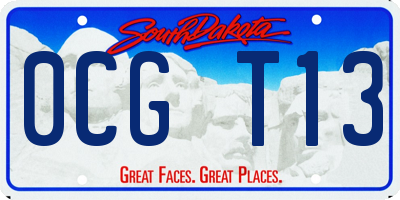 SD license plate 0CGT13