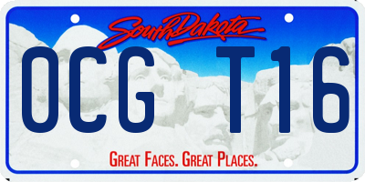 SD license plate 0CGT16