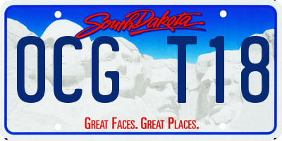 SD license plate 0CGT18