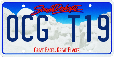SD license plate 0CGT19