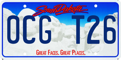 SD license plate 0CGT26