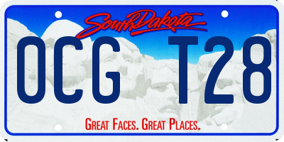 SD license plate 0CGT28