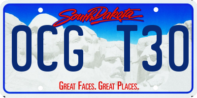 SD license plate 0CGT30