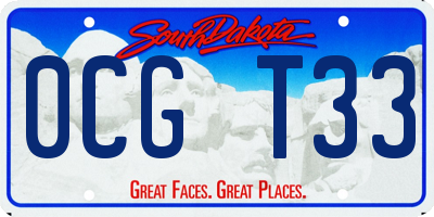 SD license plate 0CGT33