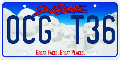 SD license plate 0CGT36