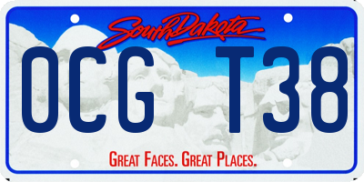 SD license plate 0CGT38