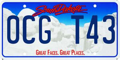 SD license plate 0CGT43