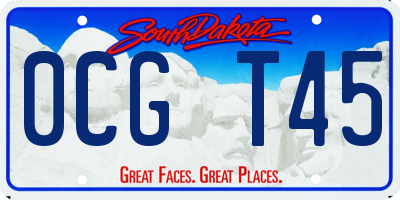 SD license plate 0CGT45
