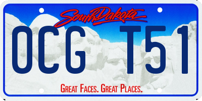 SD license plate 0CGT51