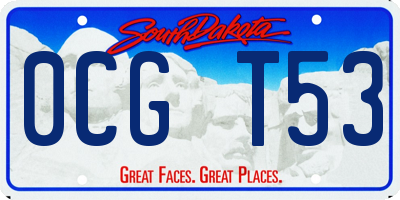 SD license plate 0CGT53