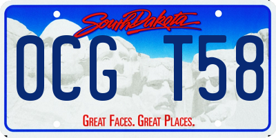 SD license plate 0CGT58