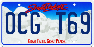 SD license plate 0CGT69