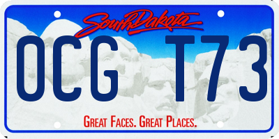 SD license plate 0CGT73
