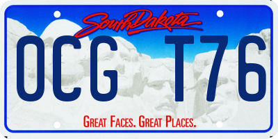 SD license plate 0CGT76
