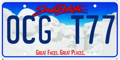 SD license plate 0CGT77