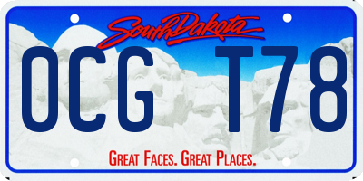 SD license plate 0CGT78