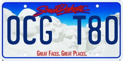 SD license plate 0CGT80