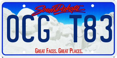 SD license plate 0CGT83