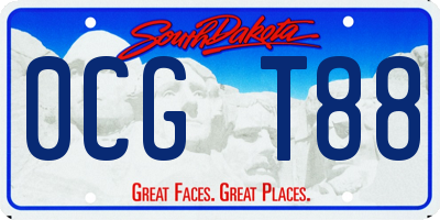 SD license plate 0CGT88