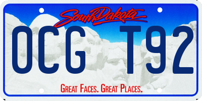 SD license plate 0CGT92