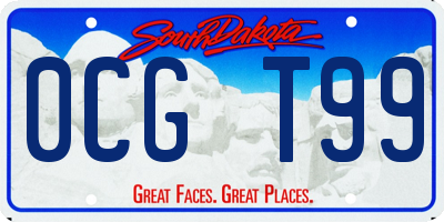 SD license plate 0CGT99