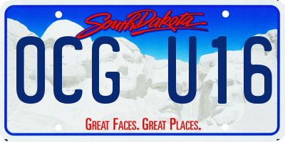 SD license plate 0CGU16