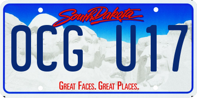 SD license plate 0CGU17