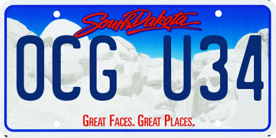 SD license plate 0CGU34