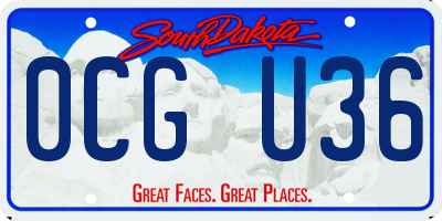 SD license plate 0CGU36