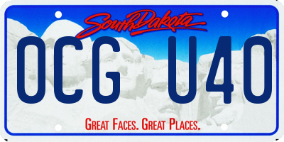 SD license plate 0CGU40