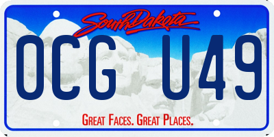 SD license plate 0CGU49