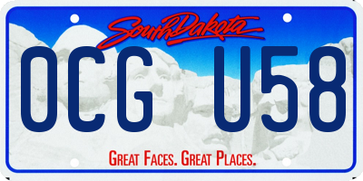 SD license plate 0CGU58