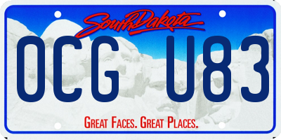 SD license plate 0CGU83