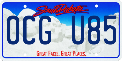 SD license plate 0CGU85