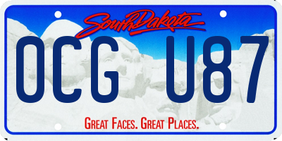 SD license plate 0CGU87