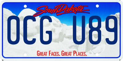 SD license plate 0CGU89