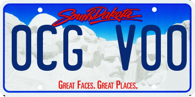 SD license plate 0CGV00