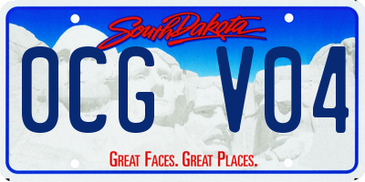 SD license plate 0CGV04